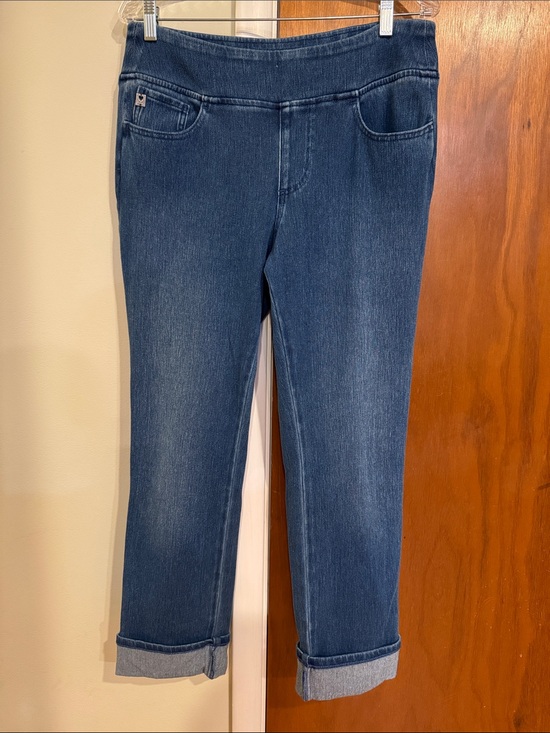 Belle by Kim Gravel Denim - Belle by Kim Gravel Medium Blue Ankle-Length Pull-On Jeans